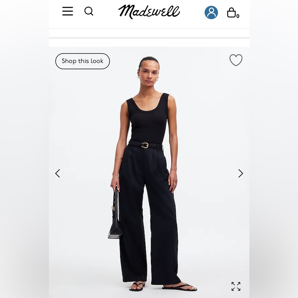 EUC Madewell Harlow Wide Leg Pants- Size 6, Black